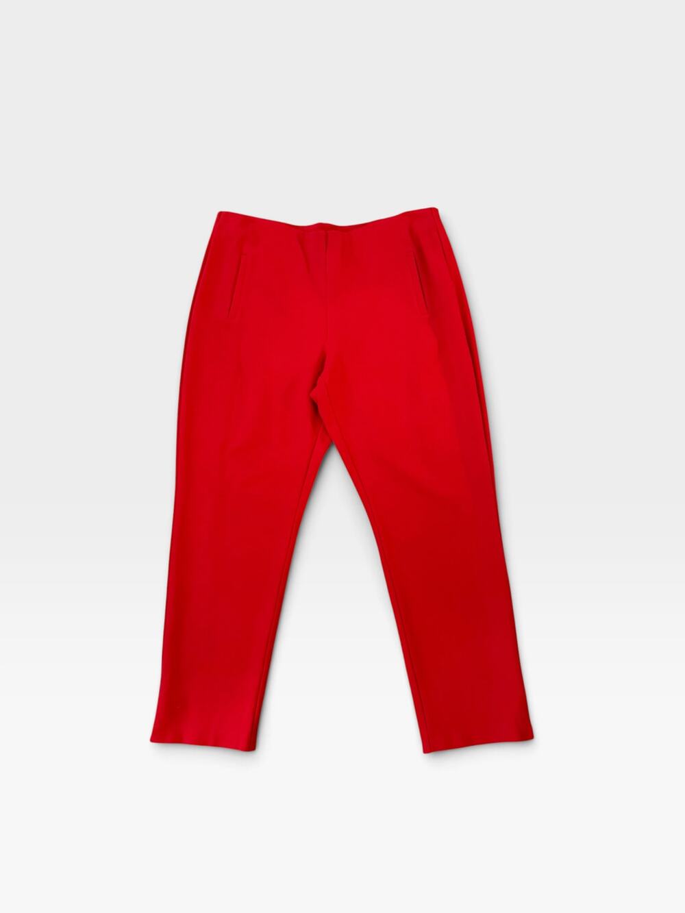 Chico's Red Ponte Ankle Pants with Comfort Waistband